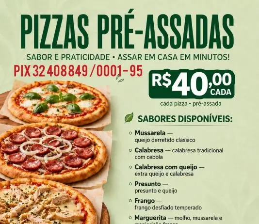 Centro espírita do Urbanova promove venda solidária de pizzas por R$ 40; veja como pedir
