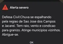 São José tem alerta para chuva com raios, vento e possibilidade de granizo nesta segunda