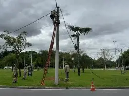 EDP retira postes da Praça Fukuoka para nova configuração da rotatória EDP retira postes da Praça Fukuoka